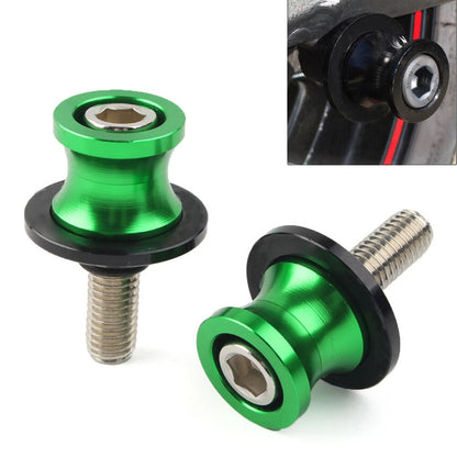 Swingarm Spools 8MM for KAWASAKI ZX6R (2012-2021) - Green CNC Slider Screws
