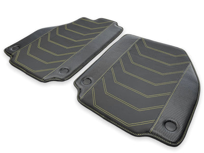 Black Leather Car Mats for Ferrari 458 GT2 (2012-2015) - AutoWin Brand