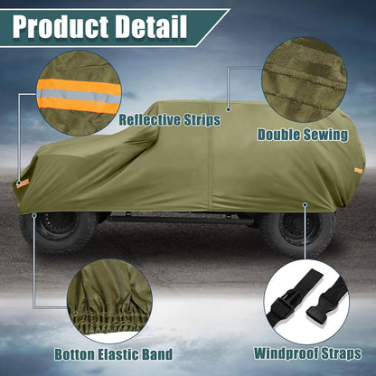 SUV Car Cover for Jeep Wrangler JK JL 2-Door (2007-2021) Waterproof Dark Green