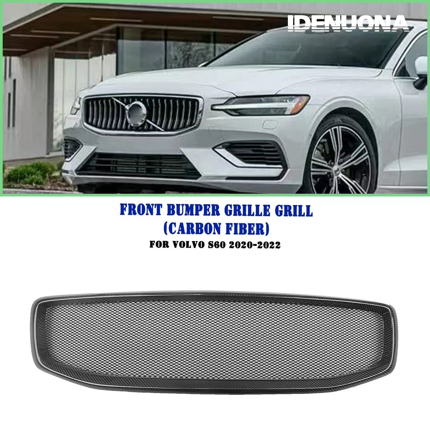 Carbon Fiber Front Bumper Grille Mesh for Volvo S60 (2020-2022)