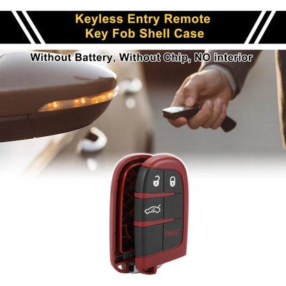 Key fob Shell Case 4 Button for Dodge Charger Black Red