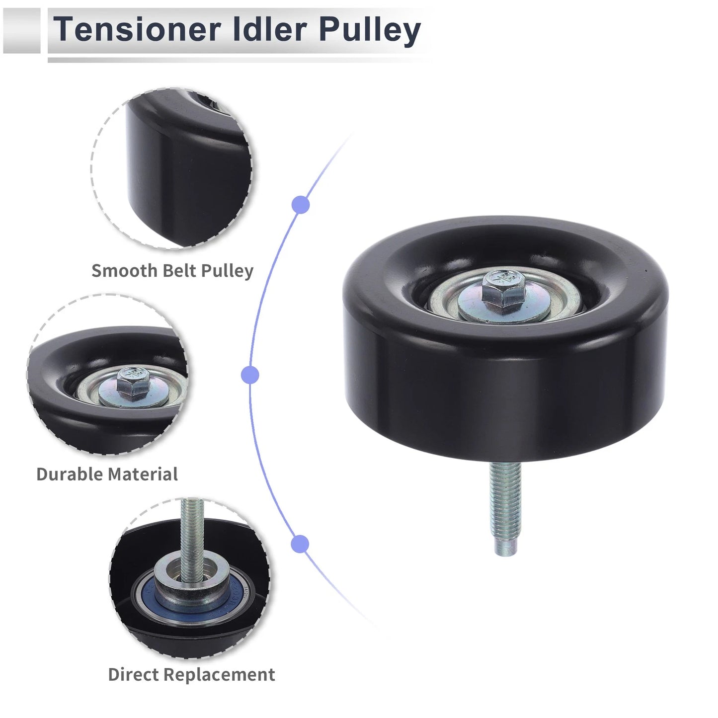 Drive Belt Idler Pulley for Ford Mondeo (2000-2015) - 1 x Quality Replacement