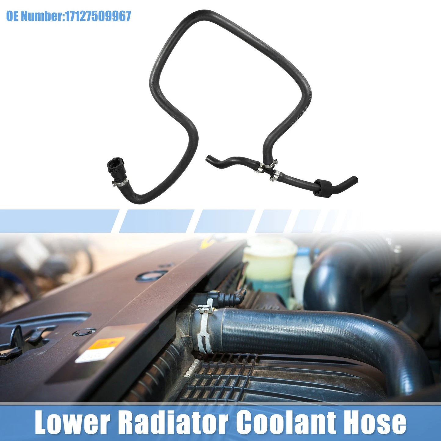 Engine Coolant Hose 4.4L V8 for BMW X5 (2004 - 2006) Rubber Black