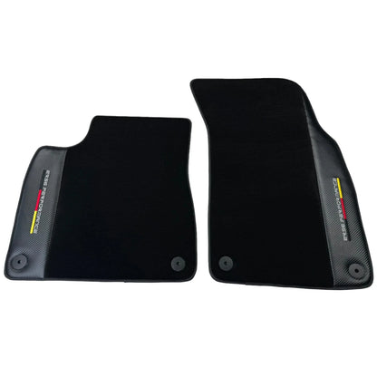 Black Floor Mats for Audi A4 B5 Avant (1996-1999) with Carbon - 2 x Mats