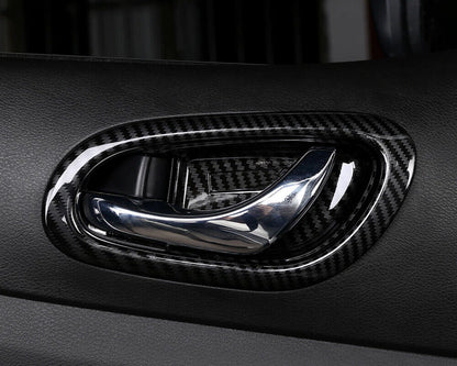 Carbon Black Interior Door Bowl Cover Trim for Nissan Navara NP300 (2015-2021)