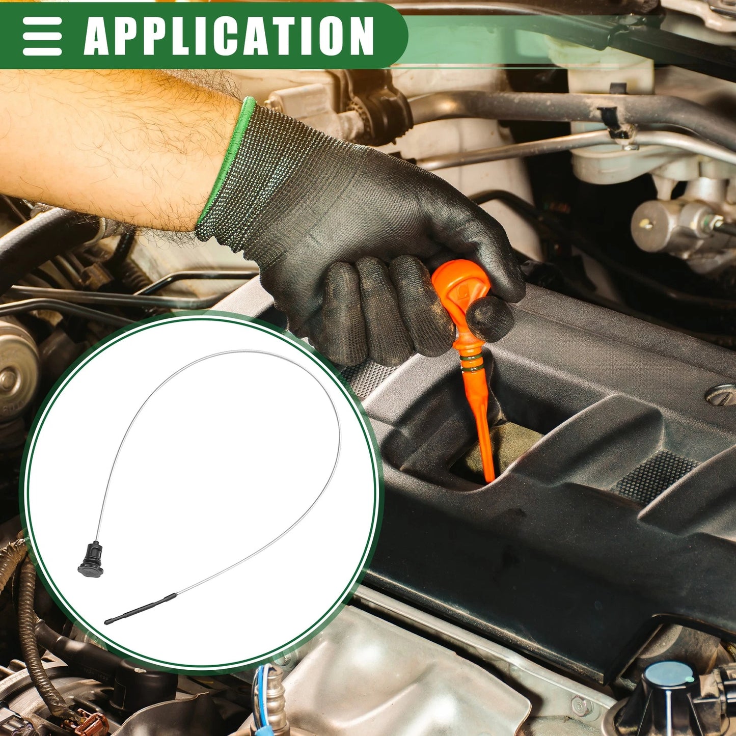 Car Engine Oil Level Indicator Dipstick for Dodge Challenger (2008-2012) Black