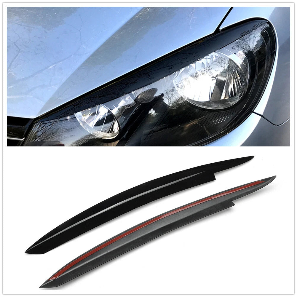 2 x Front Headlight Eyelid Covers for VW Golf VI MK6 GTI (2008-2013)
