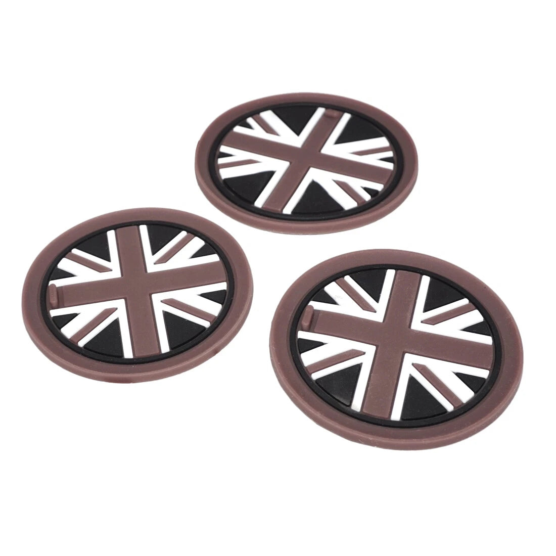 3 Pcs Anti-Slip Cup Mats for Mini R55 R56 R57 Union Jack Flag (2006-2013)