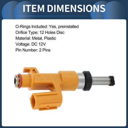 Fuel Injector Yellow for Lexus ES350 (2019-2023) 1 Pc