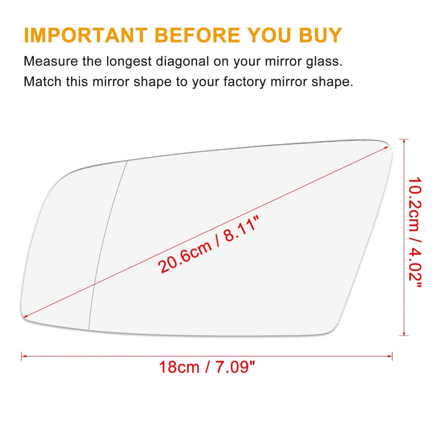 LH Heated Mirror Glass for BMW 550i 525i 528i 650i 535xi (2006-2017)