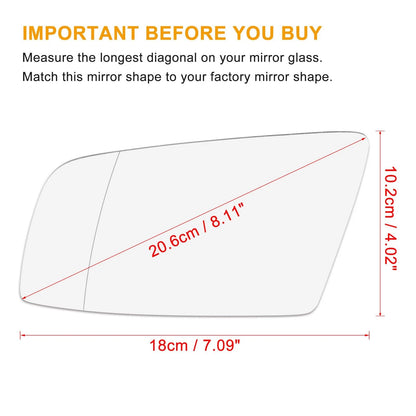 LH Heated Mirror Glass for BMW 550i 525i 528i 650i 535xi (2006-2017)