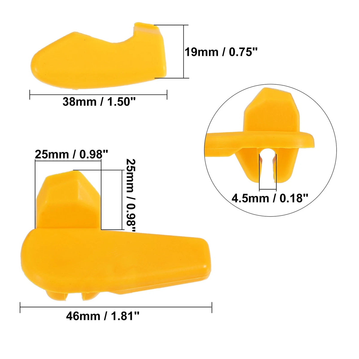 6 x Set Motorcycle Tire Changer Demount Head Plastic Insert 1.81x0.98x0.98