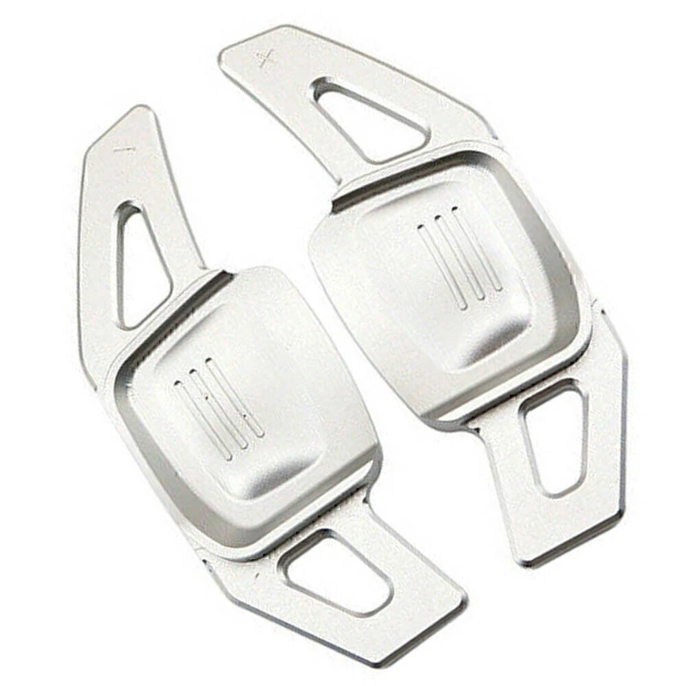 Silver Steering Wheel Paddle Shifter Extensions for VW Tiguan Golf 7 Passat