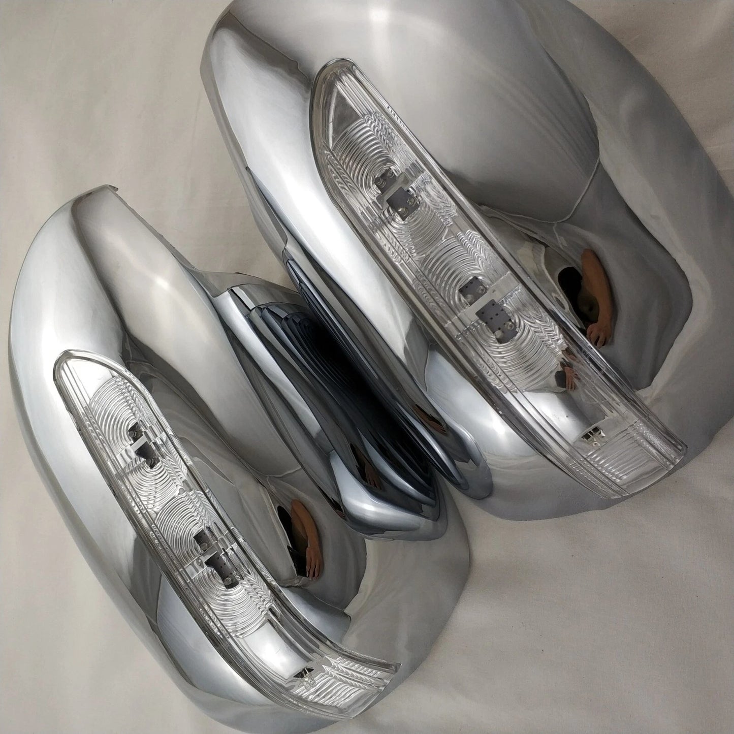 Chrome Rearview Mirror LED Light Cover Trim for 2003-2009 Prado FJ120 2 x pcs