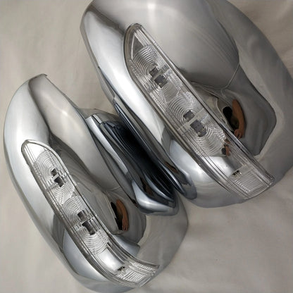 Chrome Rearview Mirror LED Light Cover Trim for 2003-2009 Prado FJ120 2 x pcs