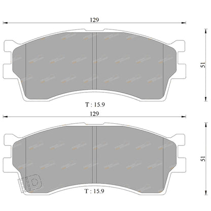 Front Disc Brake Pad Set 1.8L TB for Kia Carens (2000-2002)
