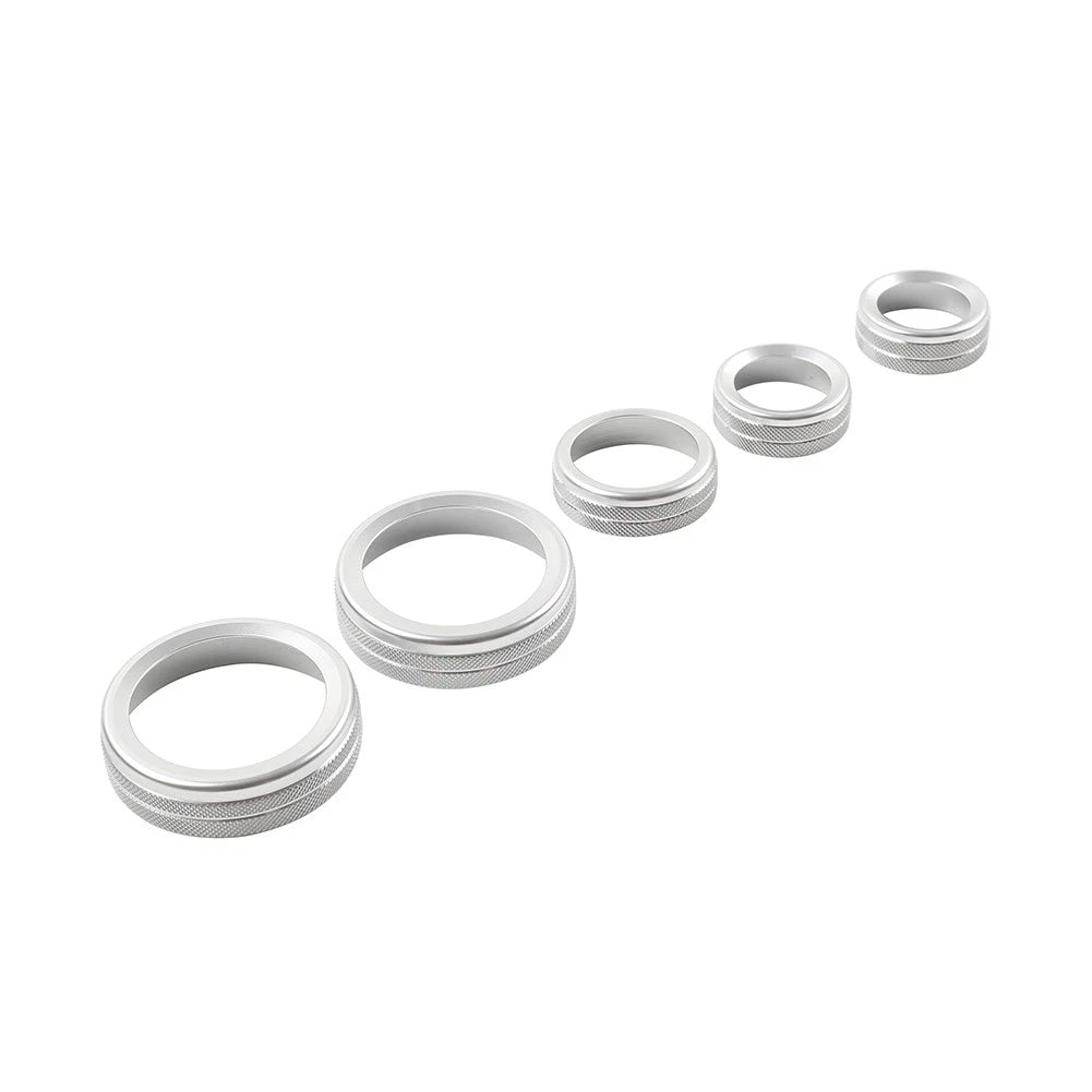 5 x Silver AC Headlight Radio Switch Knob Rings for Ford Maverick (2022-2023)