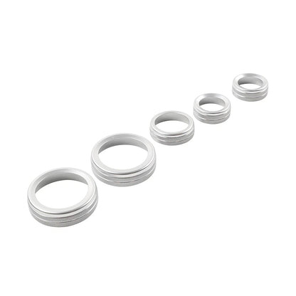 5 x Silver AC Headlight Radio Switch Knob Rings for Ford Maverick (2022-2023)