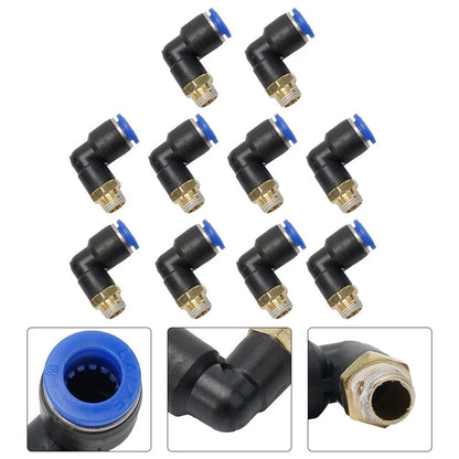 10 x External Thread Elbow Quick Connector 1/8 L Fitting Connector
