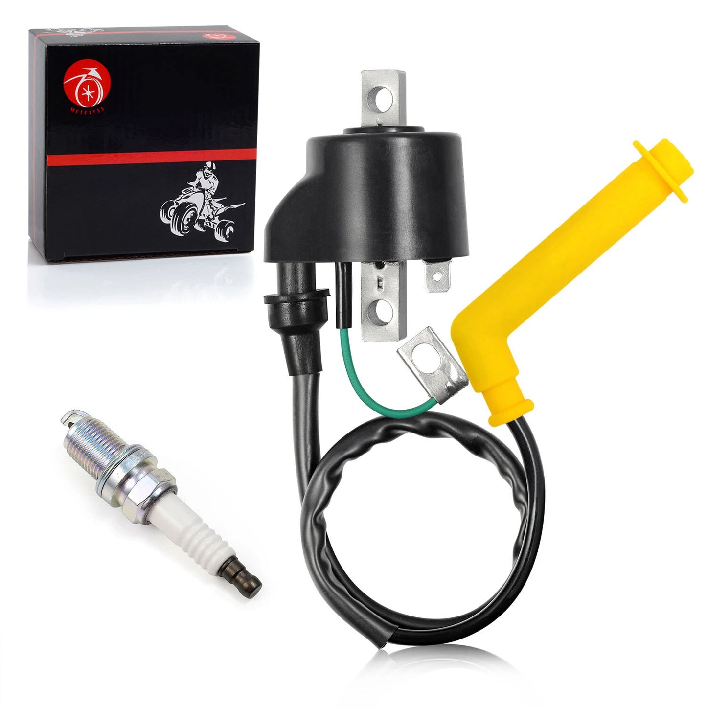 Ignition Coil & Spark Plug w/ Cap for Honda Rincon 650 TRX650 (2003-2005) ATV