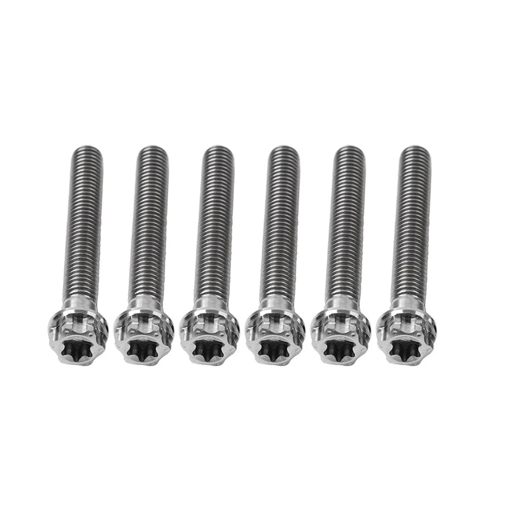 6pcs M6x55mm Titanium Torx Head Flange Screws for Motorcycle Bike