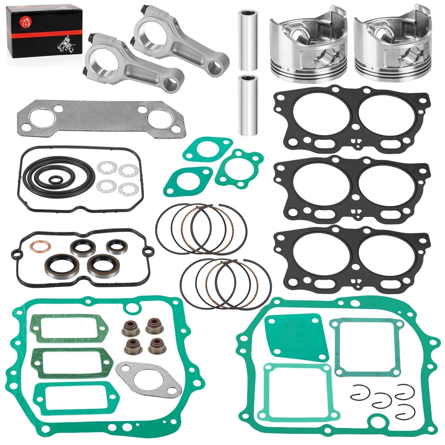 BILLET CONNECTING RODS & 0.5mm Piston for EZGO 4-Cycle Eh35C 350cc Robin