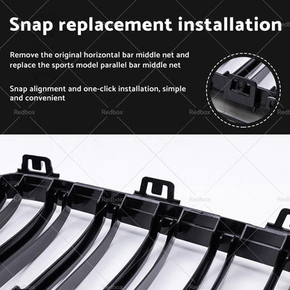 Gloss Black Bumper Grille for BMW 4 Series F32 F33 F36 M3 F80 M4 (2014-2020)