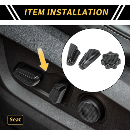 Carbon Fiber Seat Switch Control Button Trim Set for Toyota Tacoma (2016-2023)