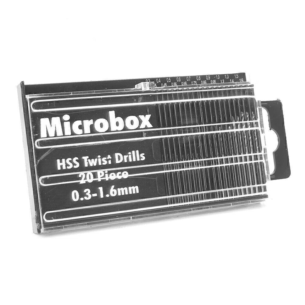 HSS Mini Micro Twist Drill Bit Set 20 x 0.3-1.6mm for Craft Tool with Case
