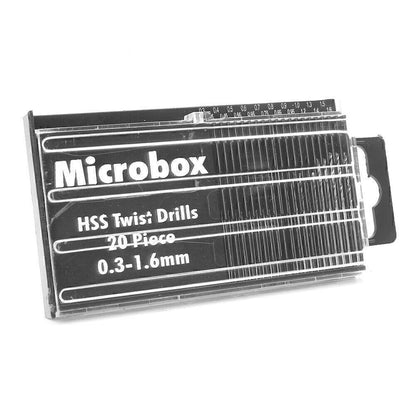 HSS Mini Micro Twist Drill Bit Set 20 x 0.3-1.6mm for Craft Tool with Case