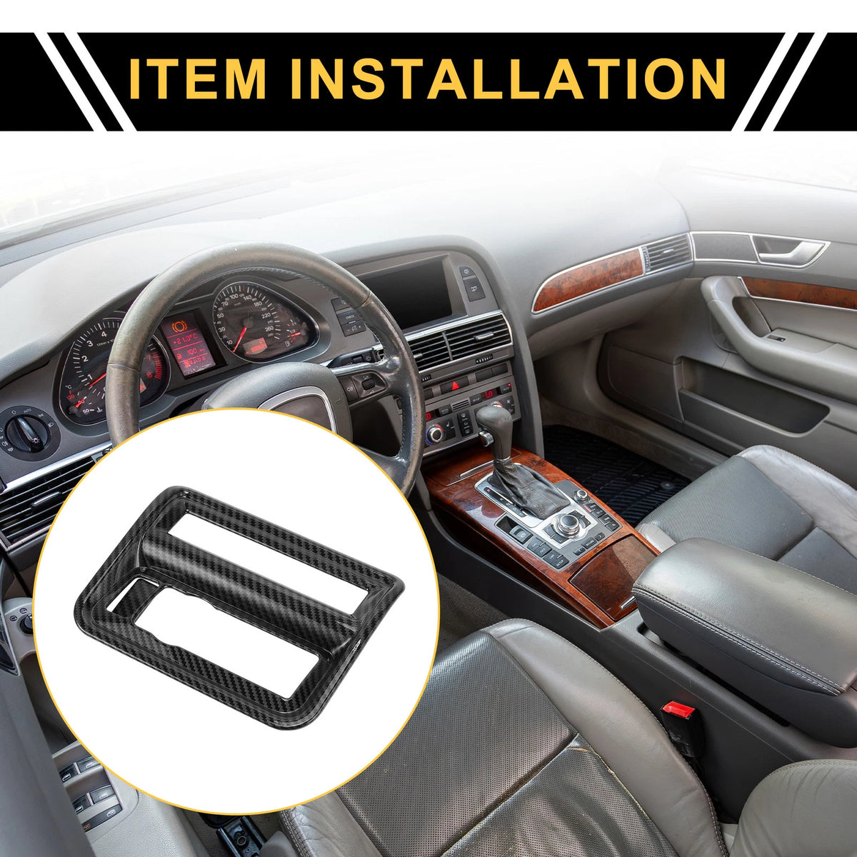 Carbon Fiber Central Control Panel Cover Trim for Ford F-150 (2021-2024)