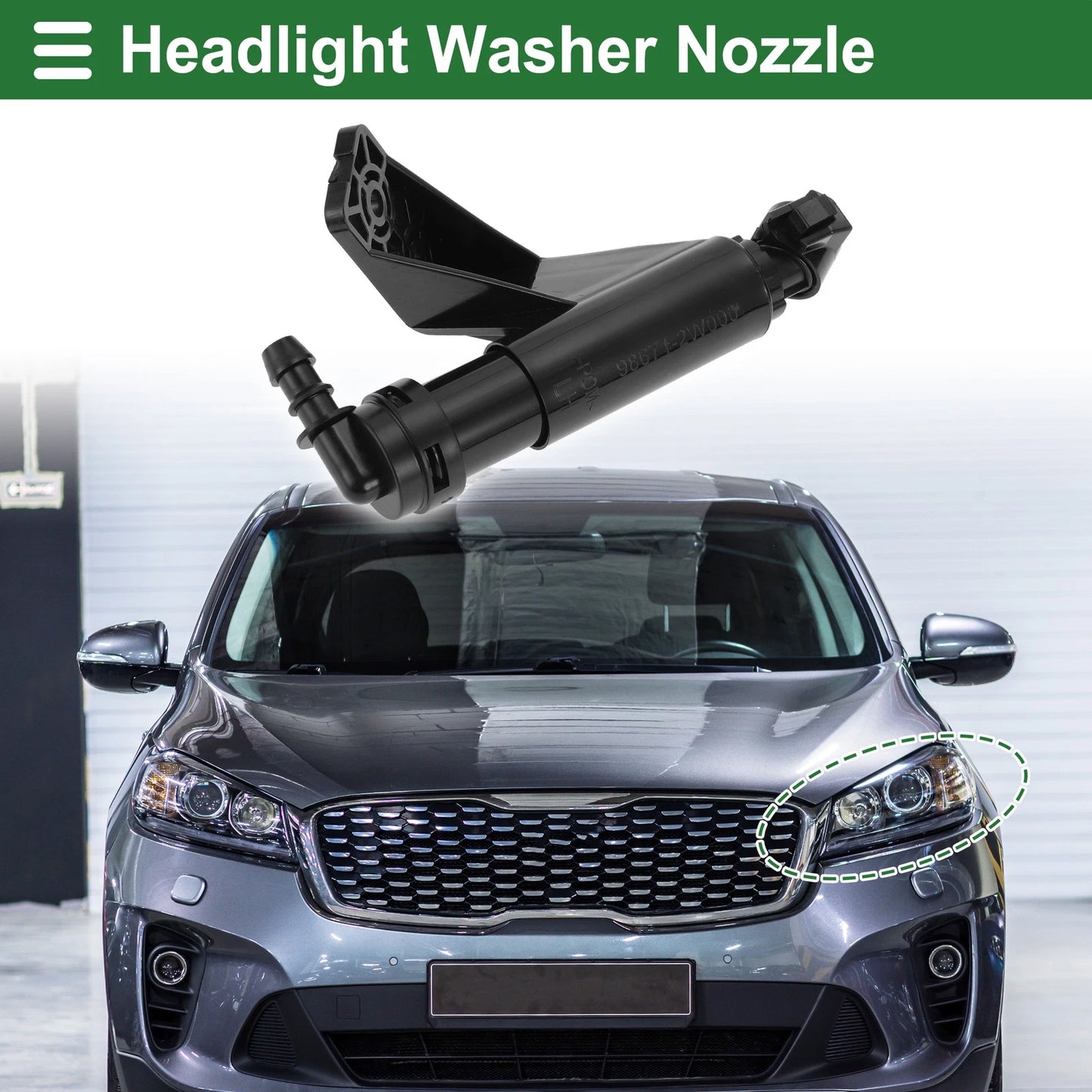 Front Side Headlight Washer Nozzle for Hyundai Santa Fe (2013-2018)
