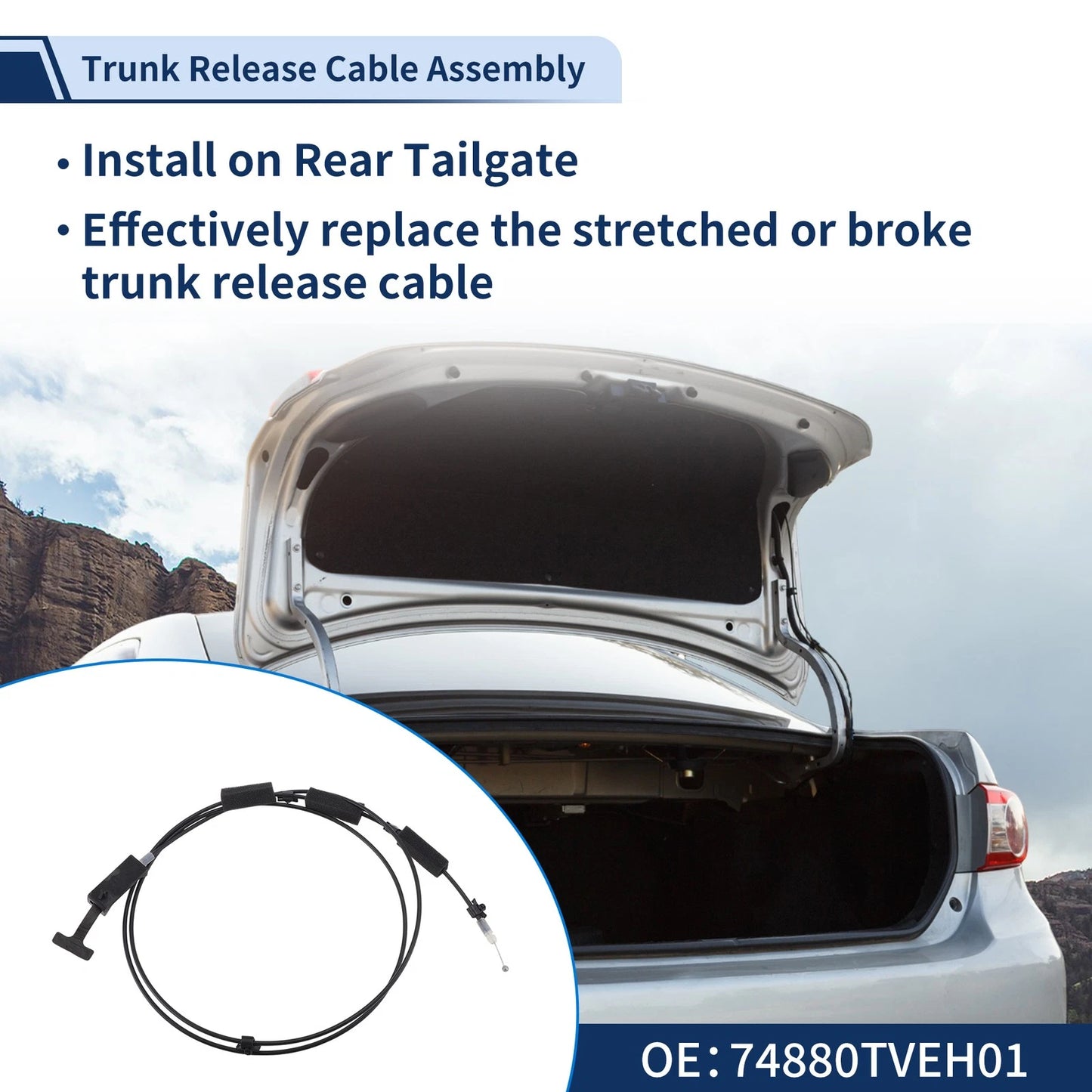 Trunk Lid Release Cable for Honda Accord (2018-2022)