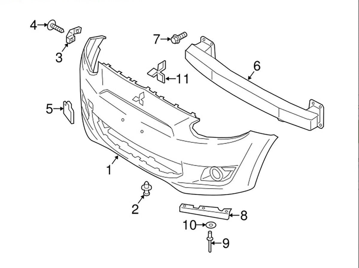 RH Front Bumper Side Bracket for Mitsubishi Mirage Hatchback (2012-2022)
