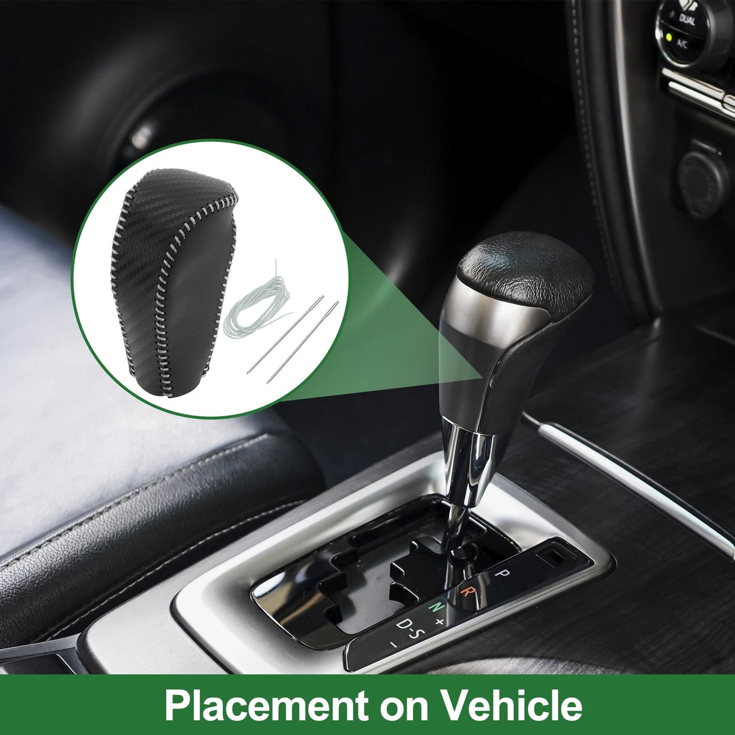 Black Carbon Fiber Gear Shift Knob Cover for Mazda CX-5 (2017-2022)