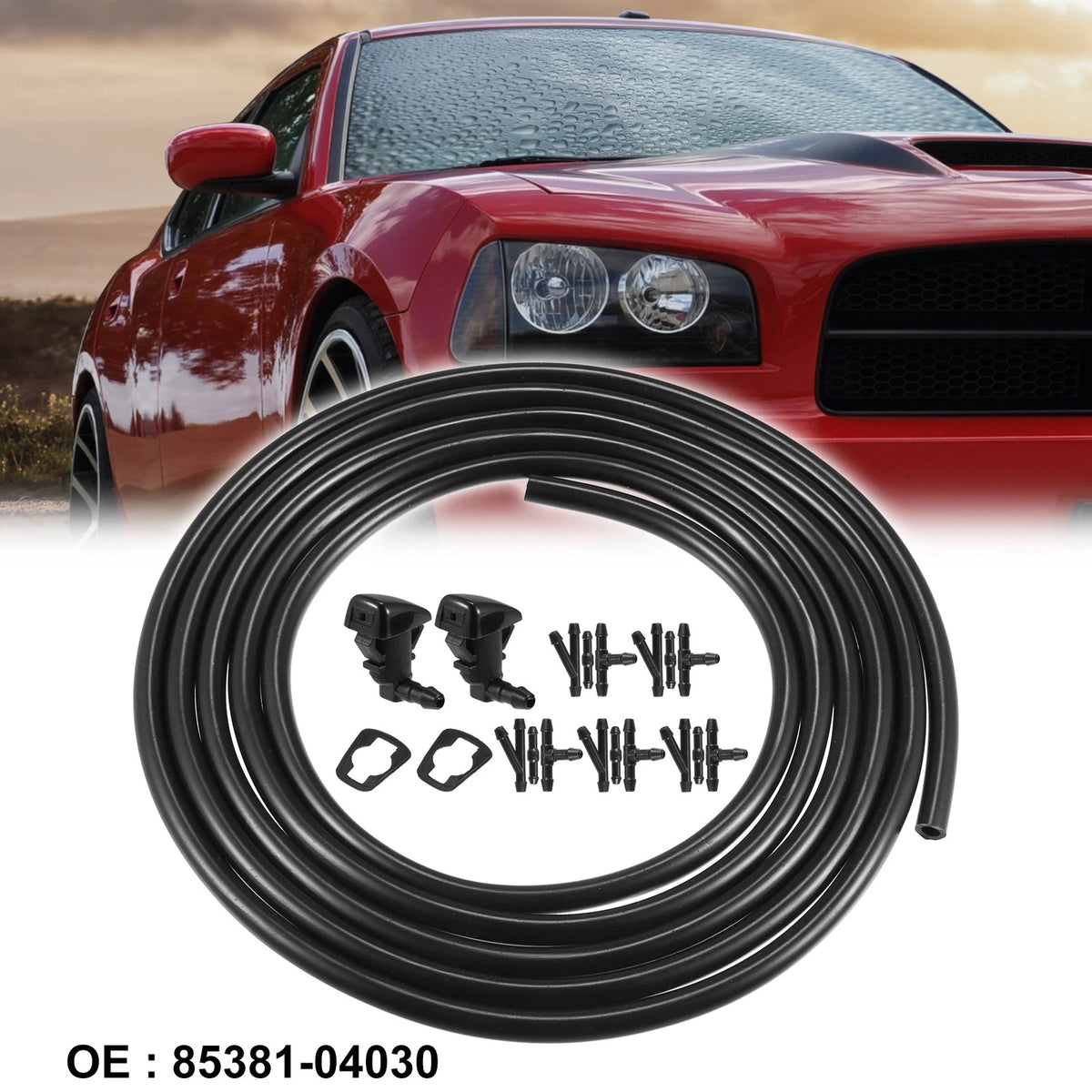 Windshield Washer Nozzles & 2.5m Hose for Toyota Tacoma (2005-2023)