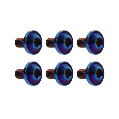 6 x M5x25mm Titanium Alloy Torx Head Bolts for Bike Motor - Blue