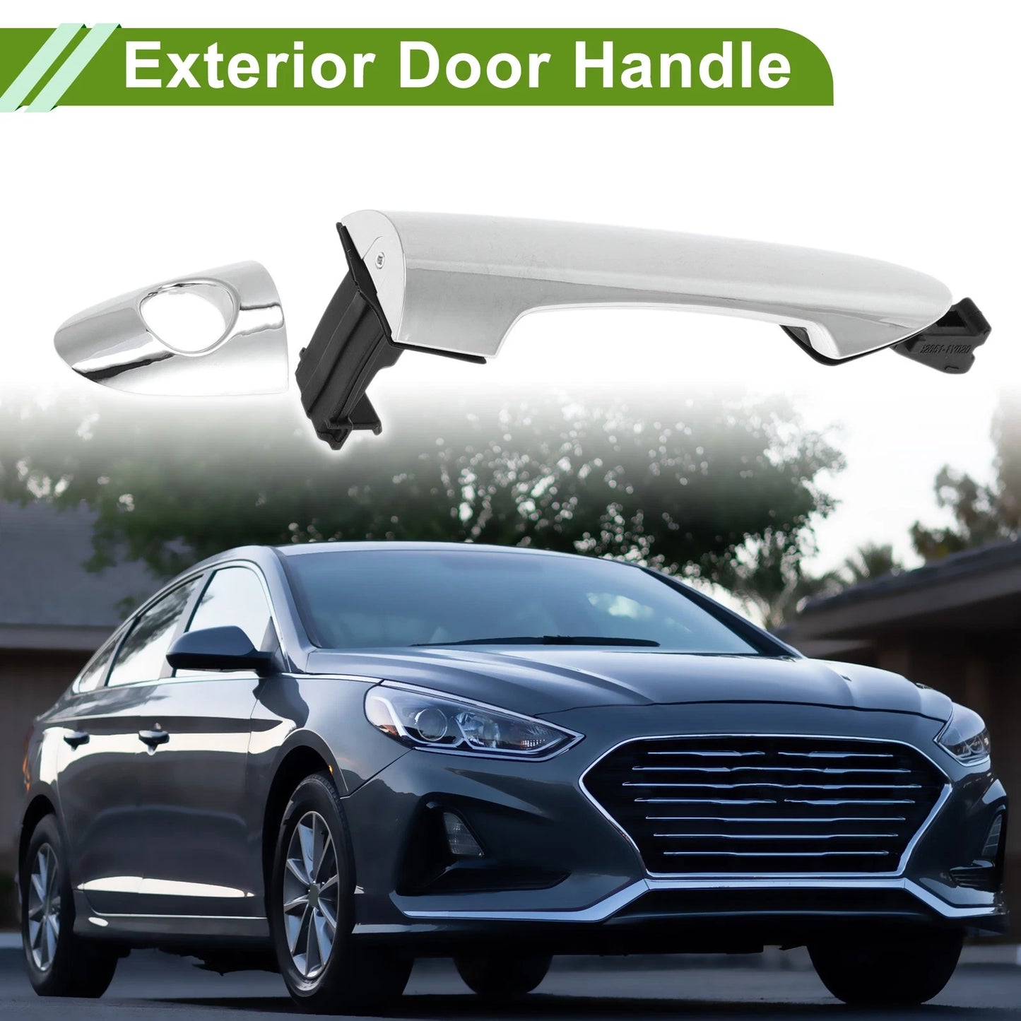 Exterior Door Handle for Hyundai Kia Silver Tone Front Left (2011-2016)