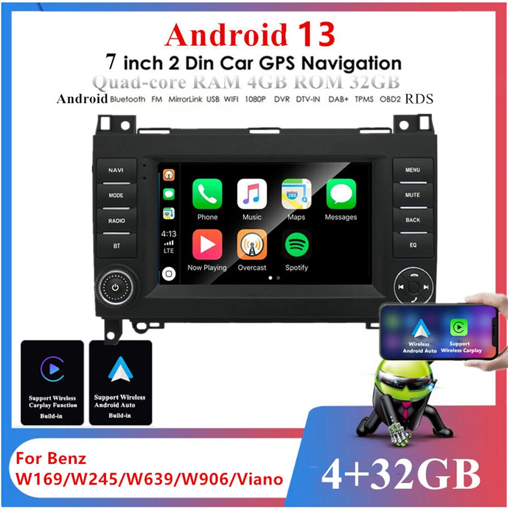 7" Stereo Radio GPS Navi for Benz W169 W245 W639 Sprinter (2006-2018)
