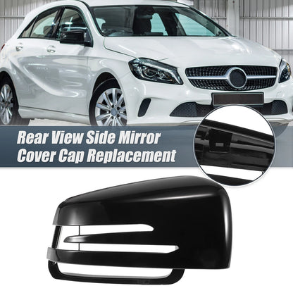 Right Mirror Cover Cap Gloss Black for Mercedes Benz A Class B Class C Class (2013-2023)