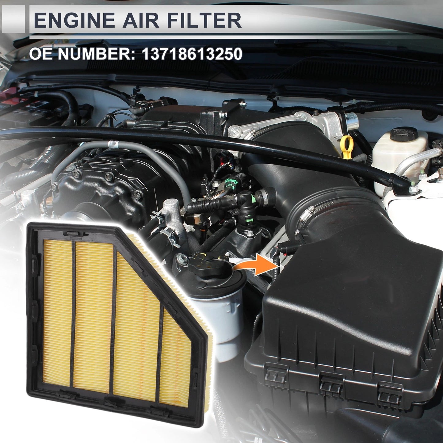 Car Engine Air Filter for BMW 530i Base 2.0L (2018-2020) - 1 x Filter