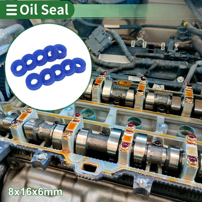 Oil Seal TPU 8x16x6mm High Pressure Blue 10 Pcs