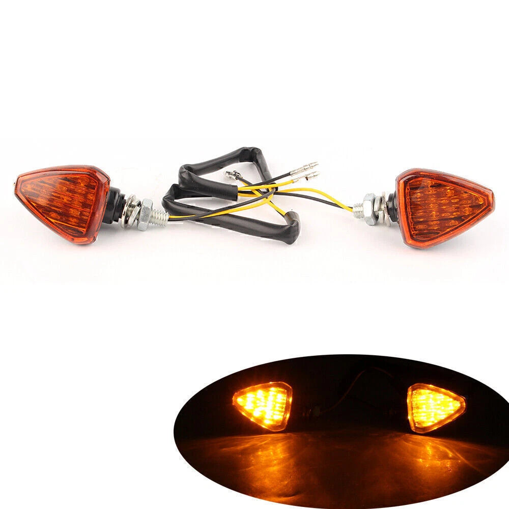Orange Lens LED Turn Signal Lights for Motorcycle ATV Dirt Bike