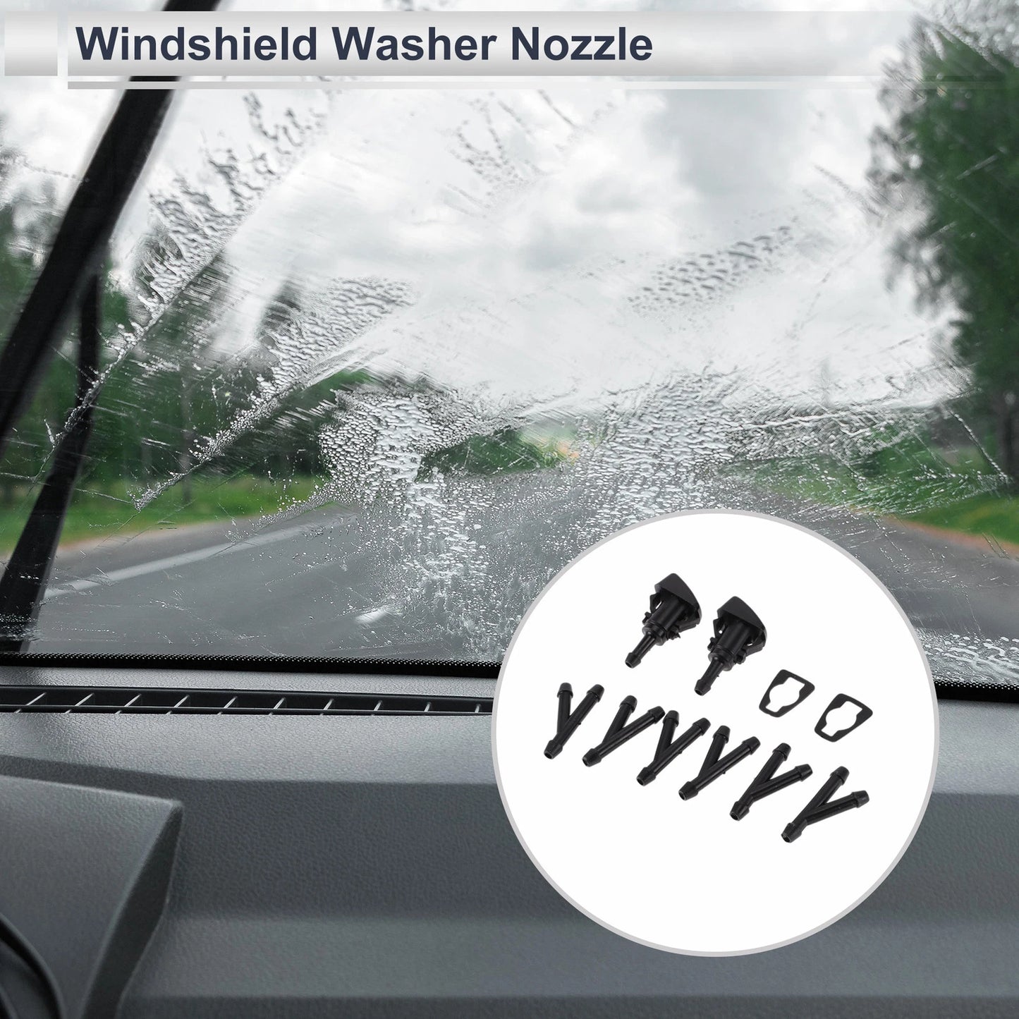 Windshield Washer Nozzle 6 Pcs Y Hose Connector for Dodge