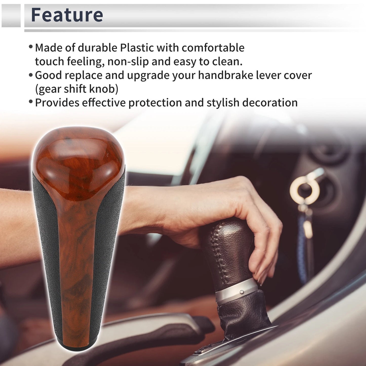Automatic Gear Shift Knob for Peugeot 306 (1994-2002) Brown Plastic