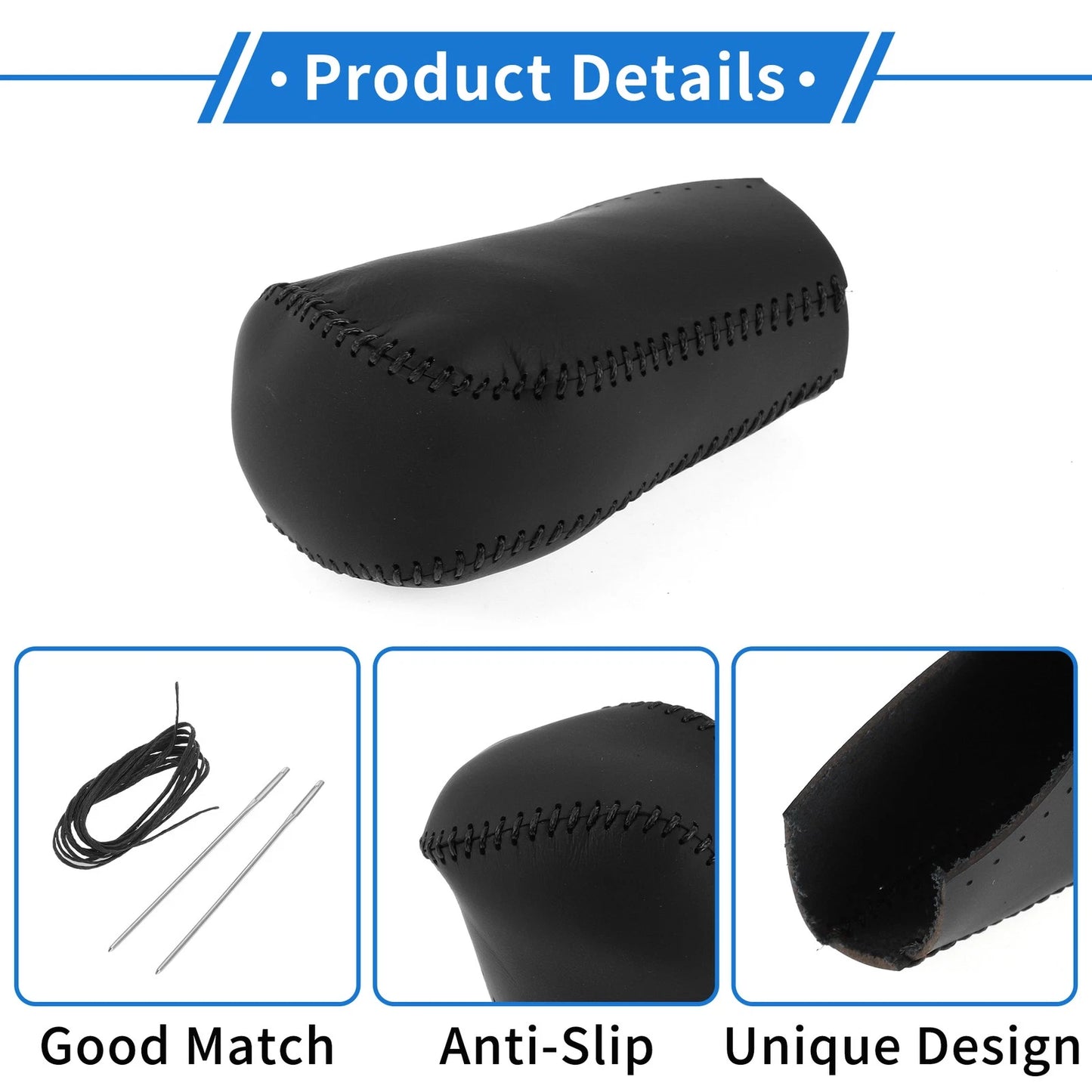 Car Gear Shift Knob Cover for Toyota RAV4 (2013-2016) Black Faux Leather