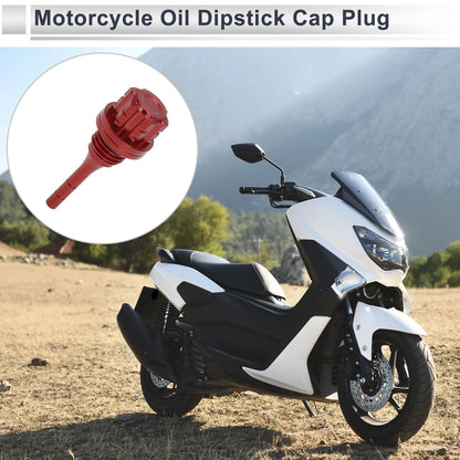 1 x Dipstick Cap Plug for Motorcycle Engine Crankcase Oil Level Red