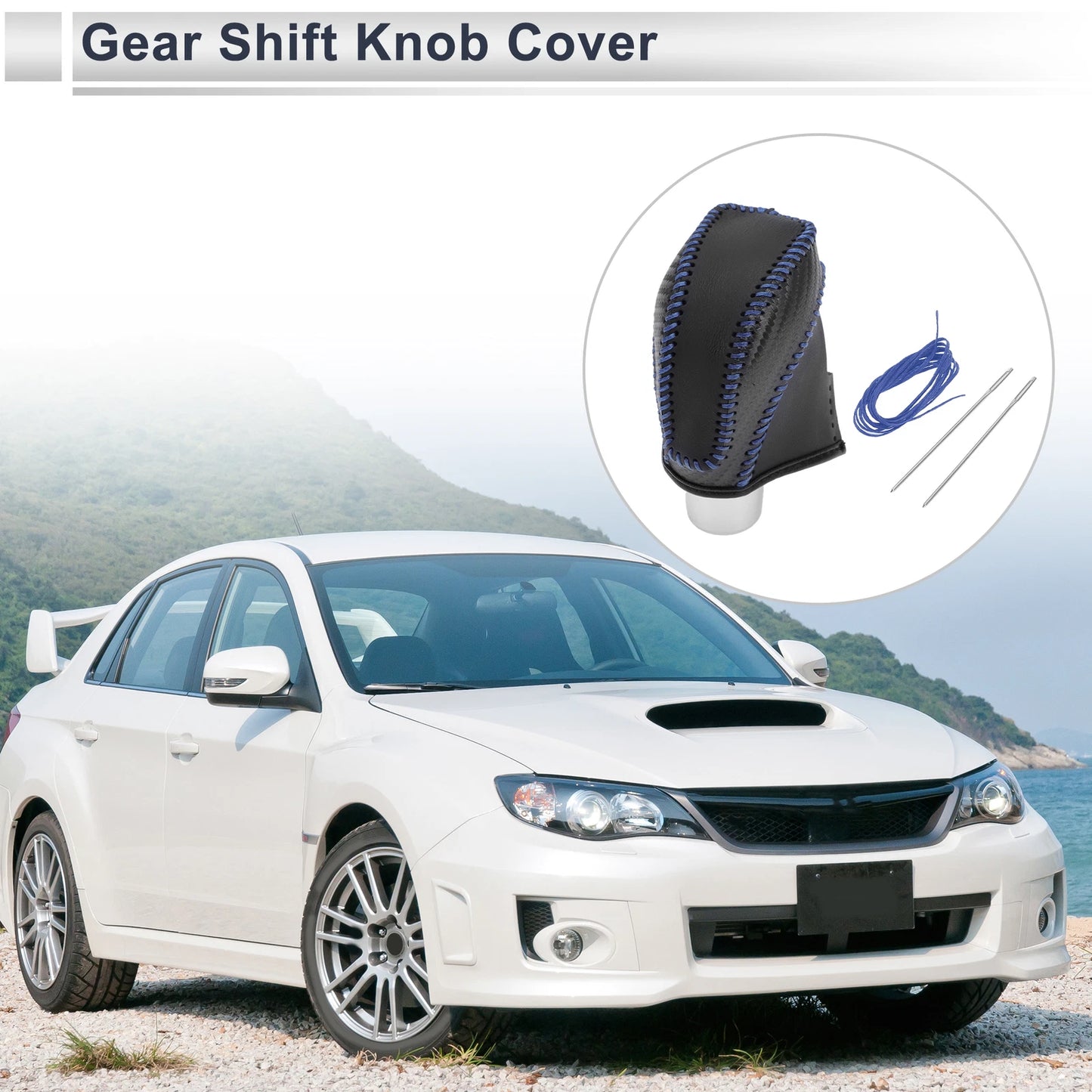 Black Carbon Fiber Gear Shift Knob Cover for Subaru Impreza (2017-2023)