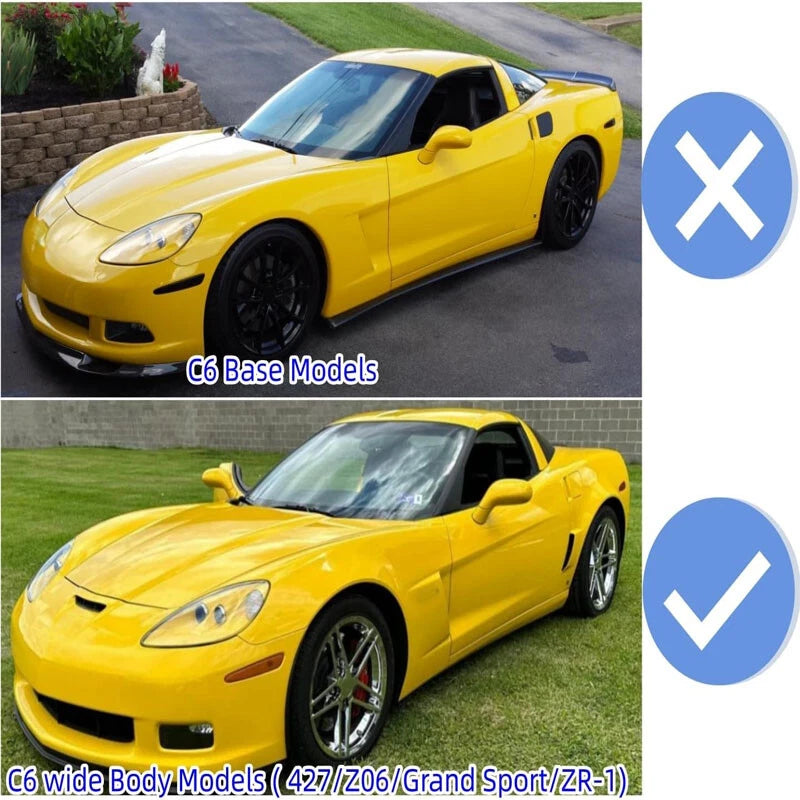 ZR1 Style Carbon Black Front Bumper Splitter Lip Kit for Corvette C6 Z06 (2005-2013)