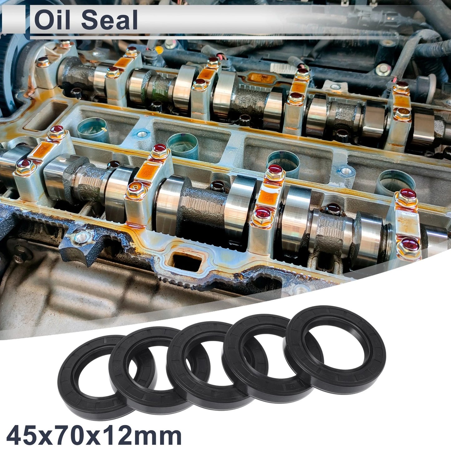 Oil Seal / 45x70x12mm 5 Pcs / Seal Ring NBR Rubber for Universal